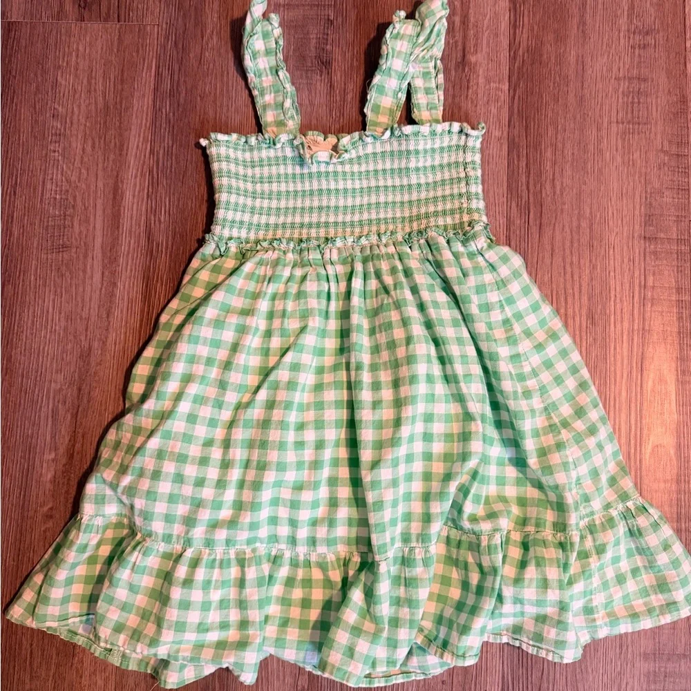 Janie and Jack Green Gingham Dress